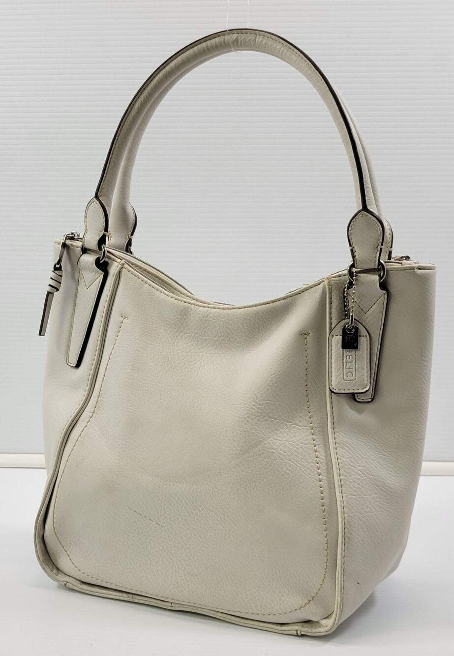 *Z1) Relic White Faux Pebble Leather Tote Slouchy Hand Bag Purse